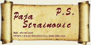 Paja Strainović vizit kartica